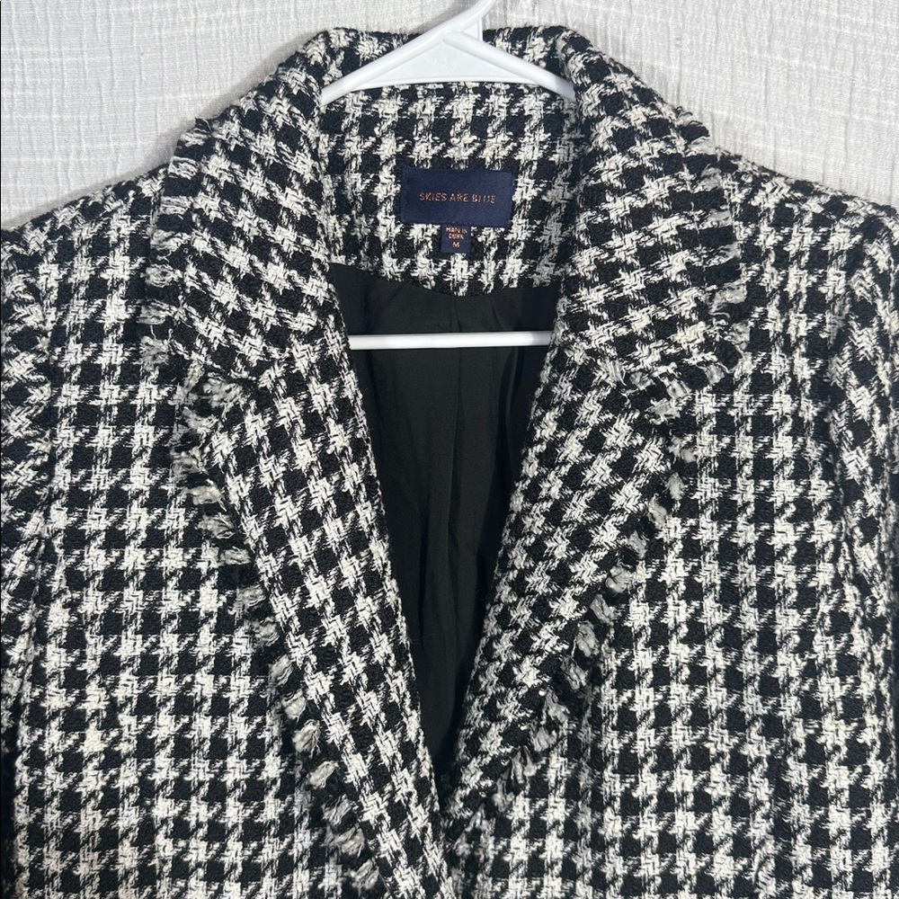 Skies Are Blue Fringed Houndstooth Blazer medium - Picture 6 of 11